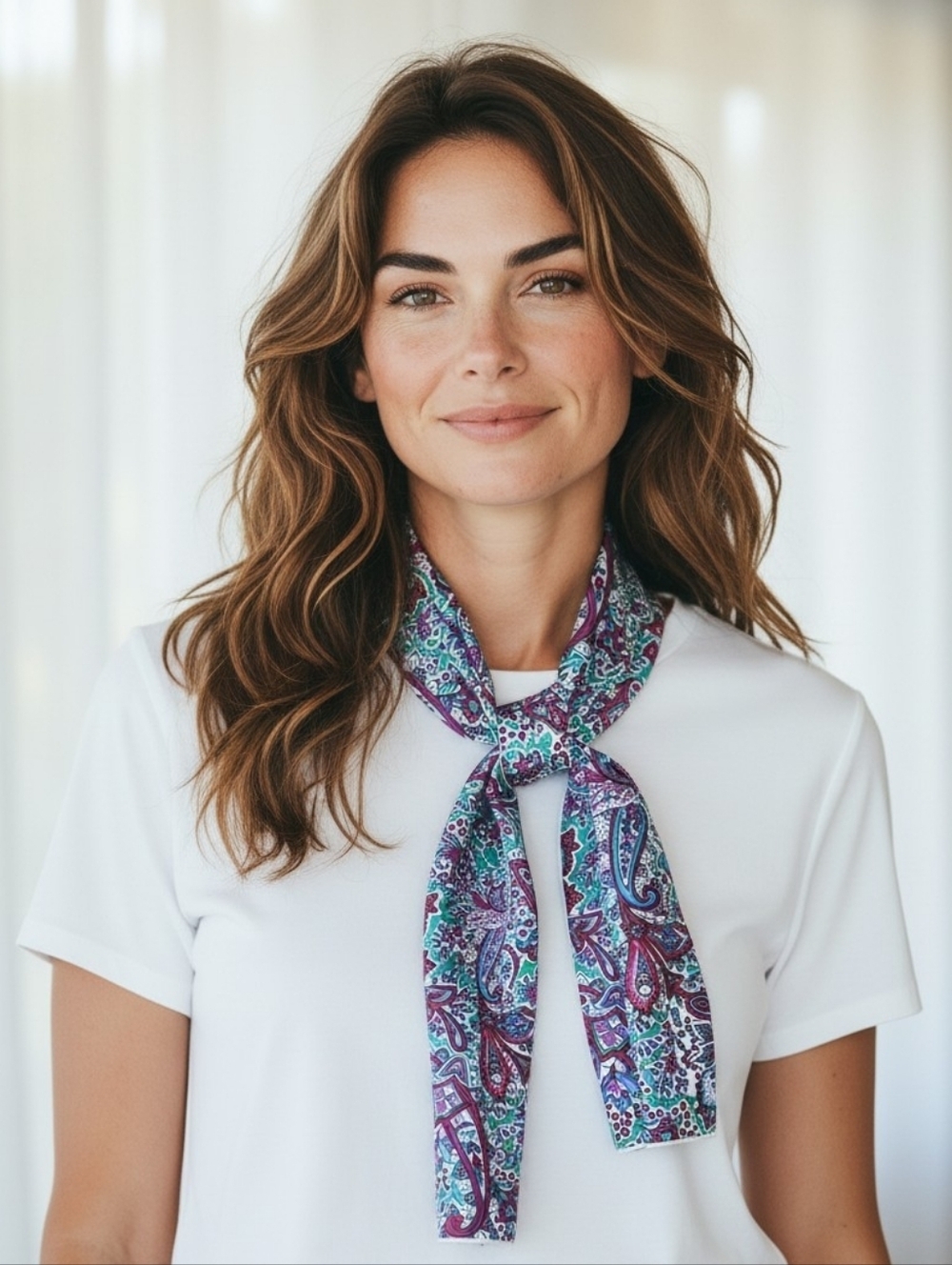 Vintage Fuchsia And Turquoise Paisley Scarf